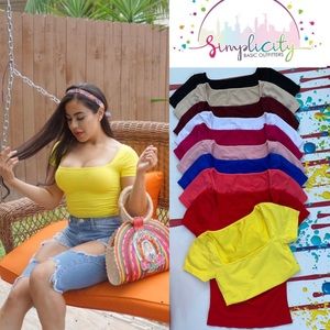 10 Pack Square Neck Premuim Lycra tops 10 colors